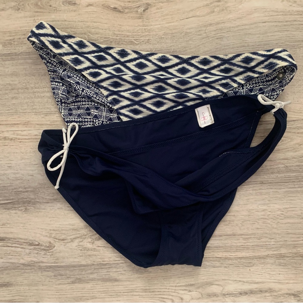 Navy and Patterned Bikini Bottoms - Picture 3 of 3